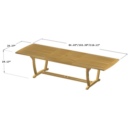 15585 Veranda teak rectangular dining table autocad on white background