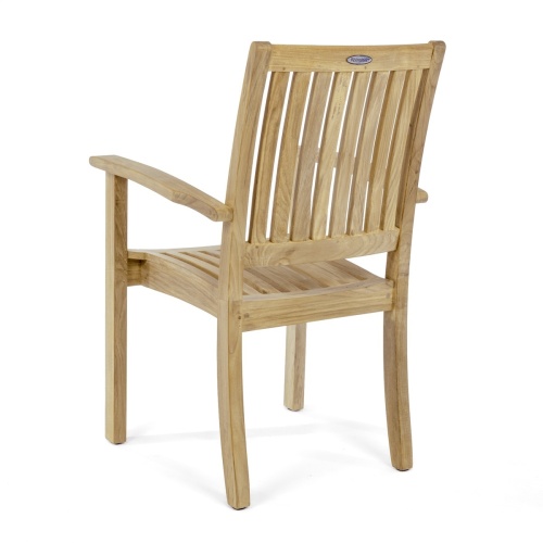 12196 Sussex Teak Stacking Chair angled back view on white background