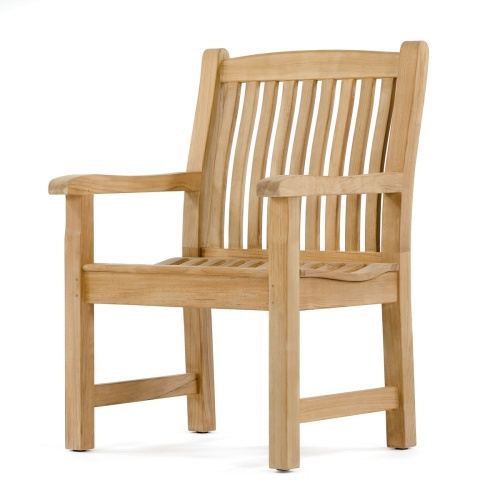 12218 Veranda Teak Dining Chair front angled view on white background