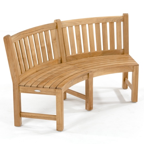 70383 Buckingham Curved Bench in angled side view on white background