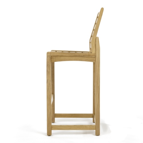 70643 Vogue Somerset teak barstool facing right side profile on white background