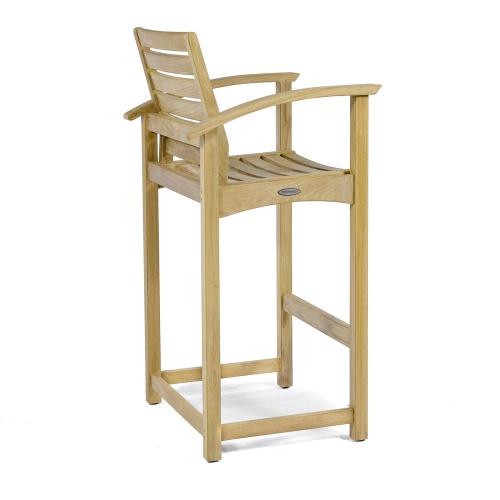 70647 Somerset Laguna teak barstool rear side angle on white background