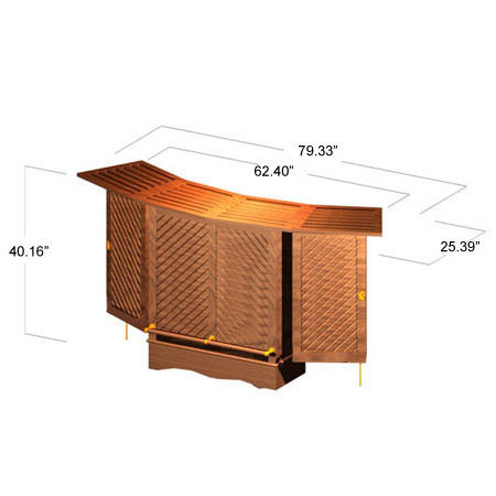 70718 Somerset teak bar in open position autocad on white background 