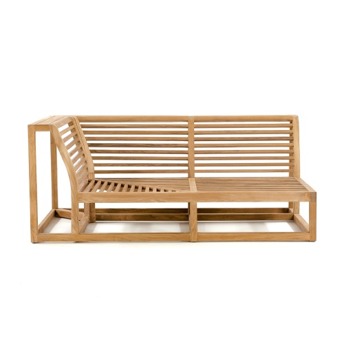 70230 Maya right side sectional teak frame front view on white background