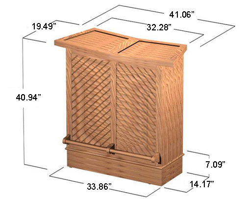 70718 Somerset teak bar in closed position autocad on white background 