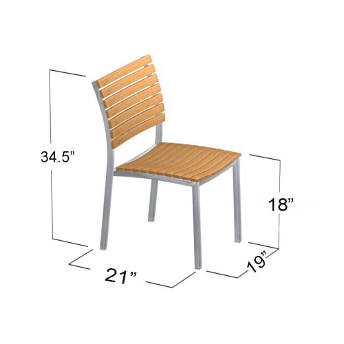 21007 Vogue teak and 304 stainless steel showing autocad on white background