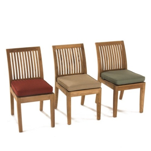 70827 Laguna Side Chair showing 3 in front angled view with optional seat cushions on a white background