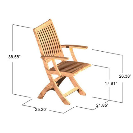 70569 Barbuda teak folding dining armchair autocad on white background