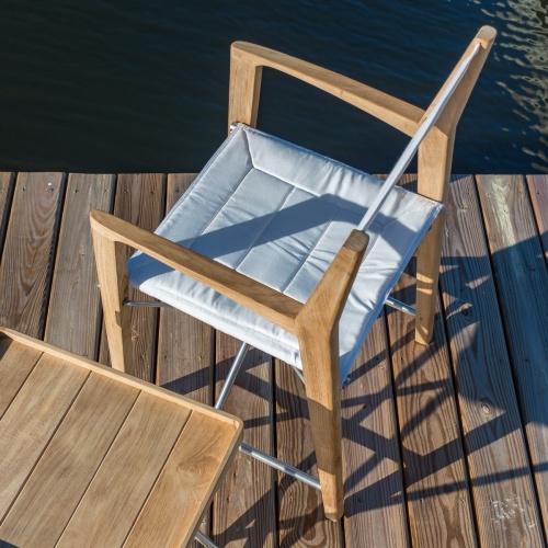 12915F Odyssey Director Chair aerial view on wood dock