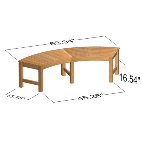 13937 Curved Backless Bench autocad of side view on white background