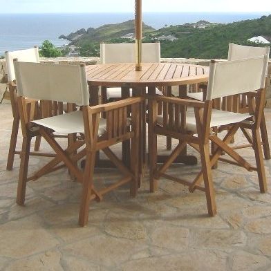 5 pc Barbuda Director Teak Dining Set - Picture B