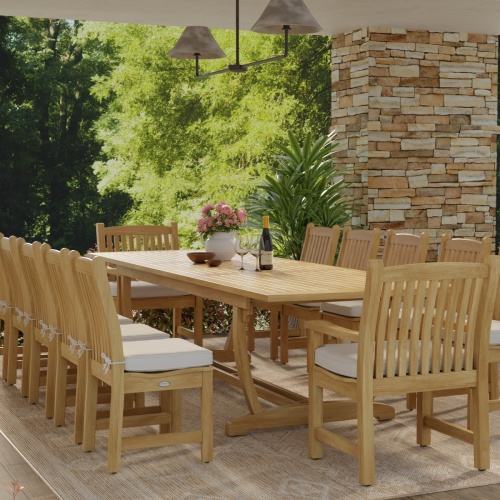 13 pc Grand Veranda Teak Dining Set - Picture A