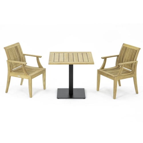 Laguna 3 pc Teak Square Bistro Set - Picture B