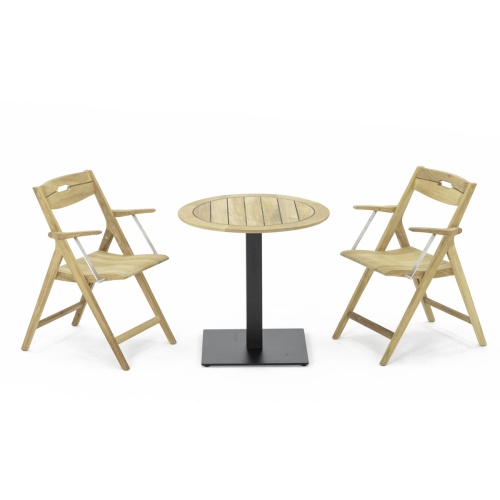 Surf 3 pc Teak Round Bistro Set - Picture B