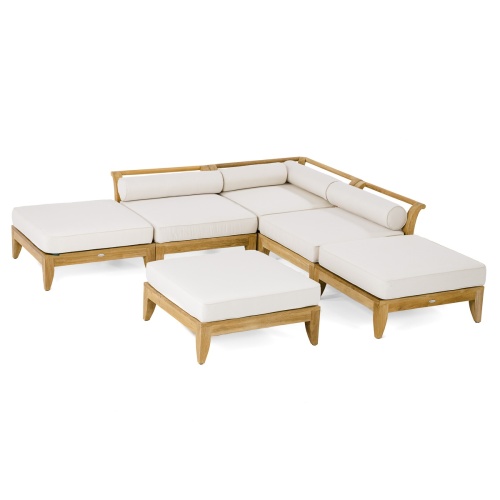 Aman Dais Teak Sectional Outdoor Daybed - Picture A