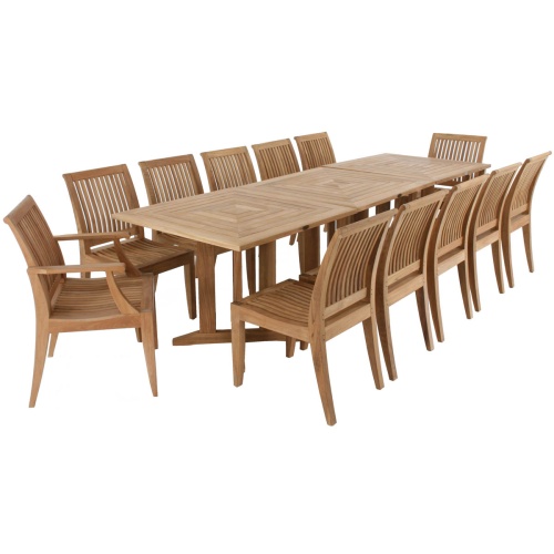 Pyramid Teak Dining Set for 12 - Picture D