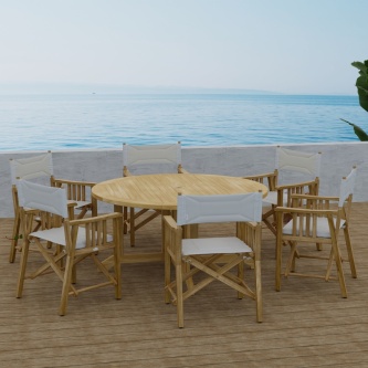 7 pc Barbuda Director Teak Dining Set