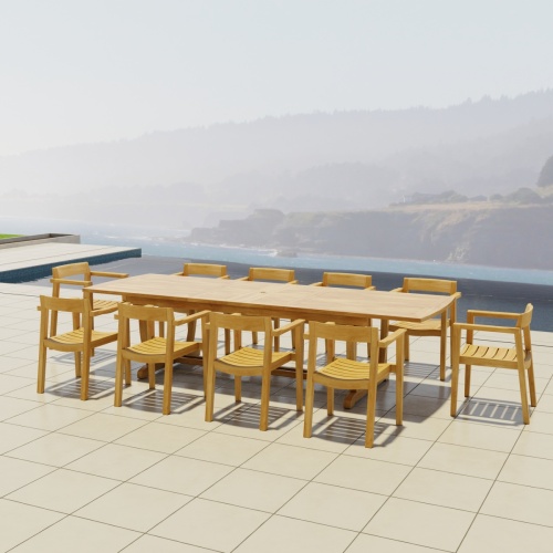 Veranda Rectangular Horizon Teak Dining Set - Picture A