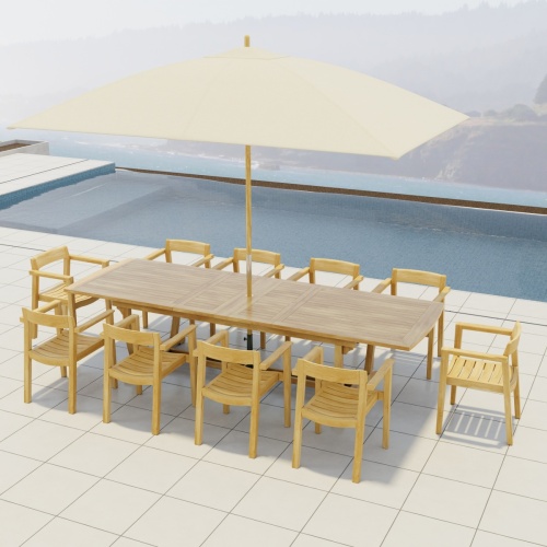 Veranda Rectangular Horizon Teak Dining Set - Picture B