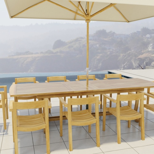 Veranda Rectangular Horizon Teak Dining Set - Picture C