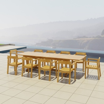 11 pc Horizon Teak Dining Set