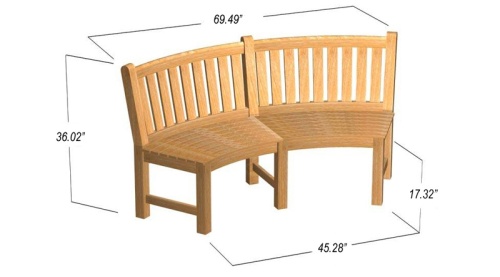 Buckingham Fire Pit Teak Bench Set - Picture N