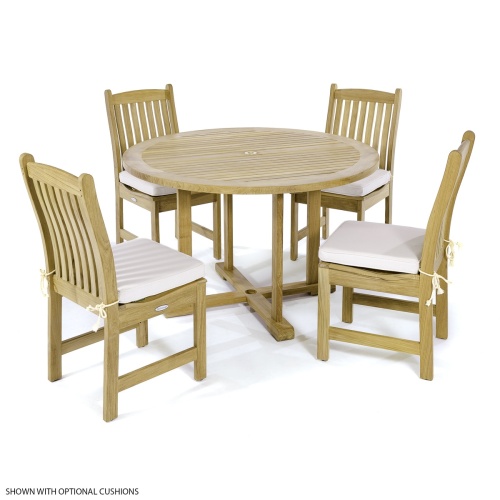 Veranda 4 ft Round Teak Dining Set - Picture C