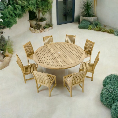 Vogue Veranda Teak Dining Set for 8 - Picture A