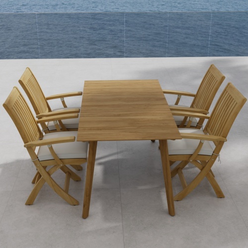 5 pc Surf Rectangular Teak Dining Set - Picture B