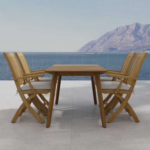 5 pc Surf Rectangular Teak Dining Set - Picture C