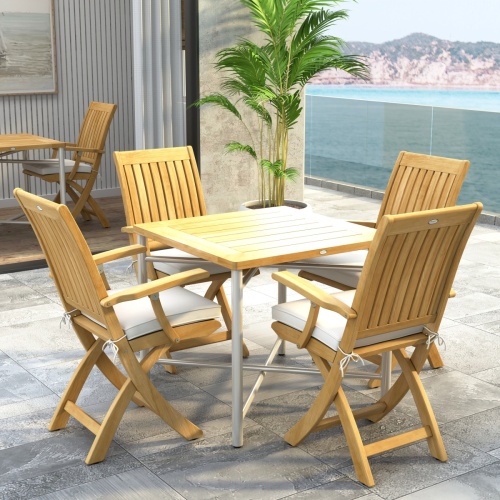 Barbuda Odyssey Teak Folding Dining Set - Picture B