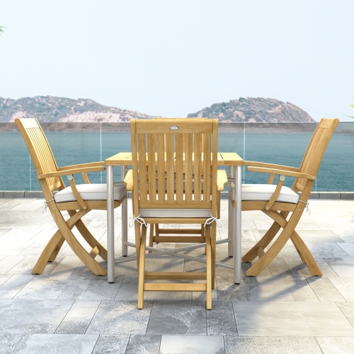 Barbuda Odyssey Teak Folding Dining Set - Picture C