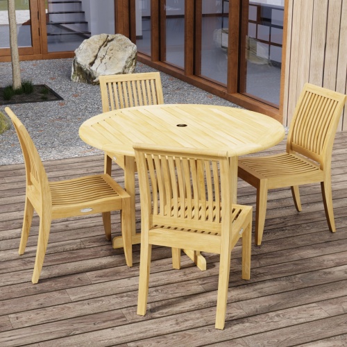 5 pc Barbuda Laguna Teak Dining Set - Picture B