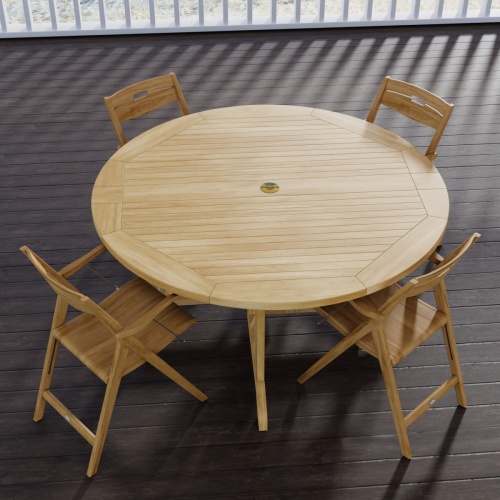 5 pc Barbuda Surf Fold Up Dining Set - Picture C