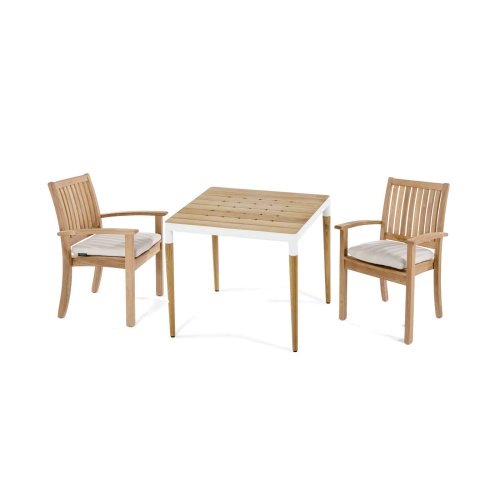 Bloom Sussex 3 pc Teak & Aluminum Dining Set - Picture B