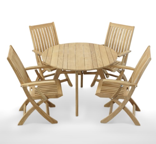 5 pc Round Teak Cafe Set - Picture B